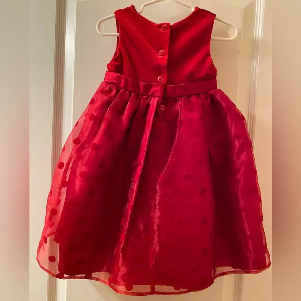 Toddler Girls Youngland Red Dress/Holiday Dress 2 piece size 2T Machine Wash